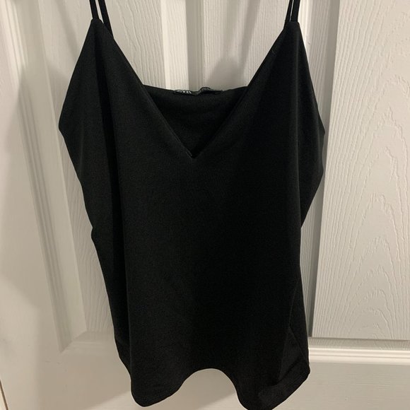 Zara Black Satin Tank - Picture 1 of 1